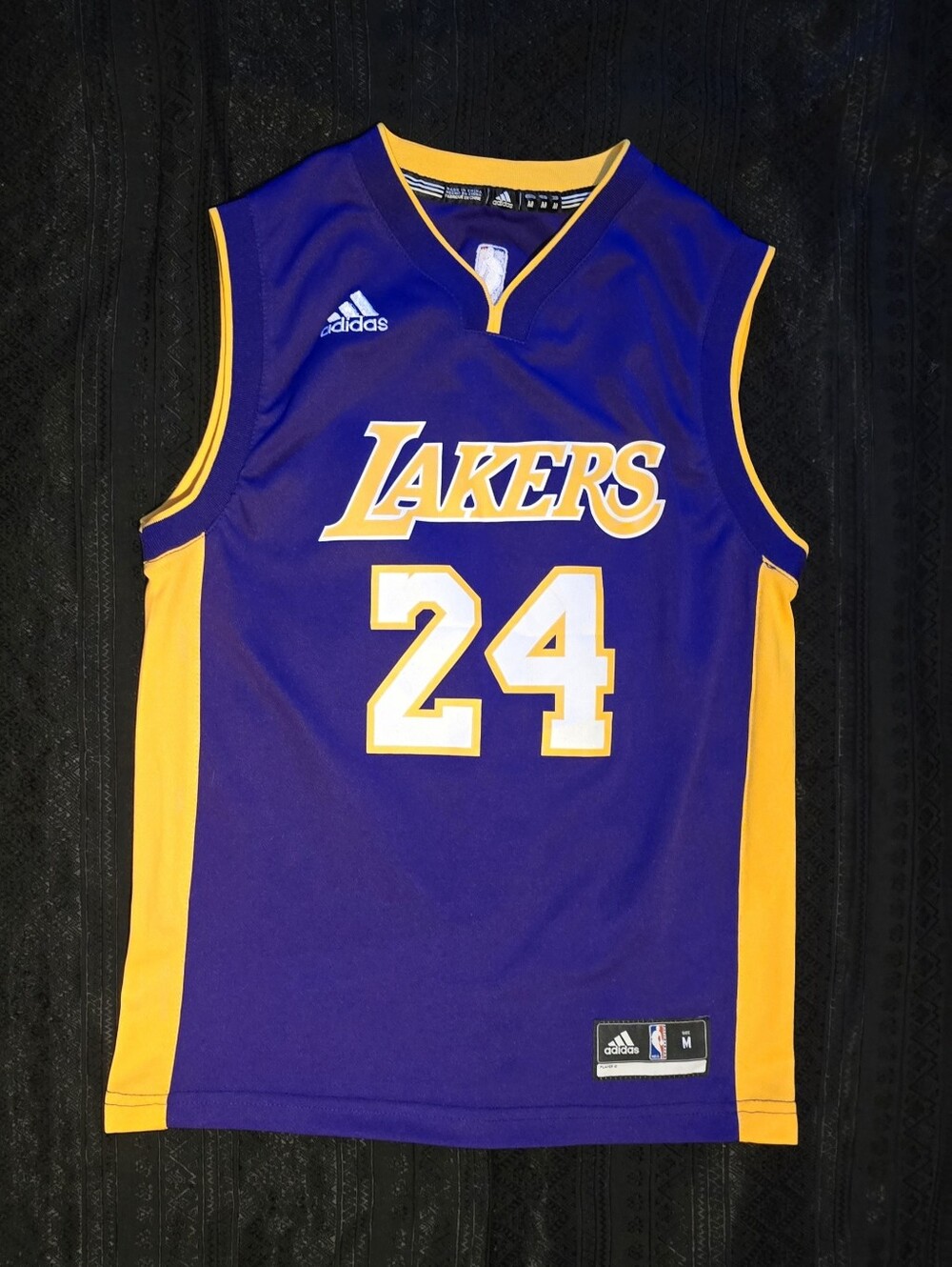 adidas Purple and Gold Lakers #24 Basketball Jersey